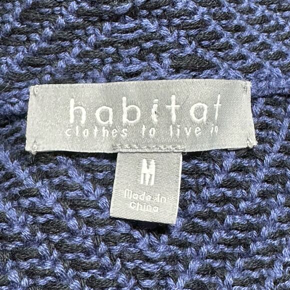 Habitat Sweater Womens Medium Blue‎ Chunky Knit Button Up Cardigan Lagenlook - Picture 6 of 8